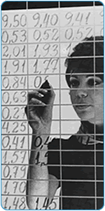 Woman marking stock quotes at S-N Investimentos